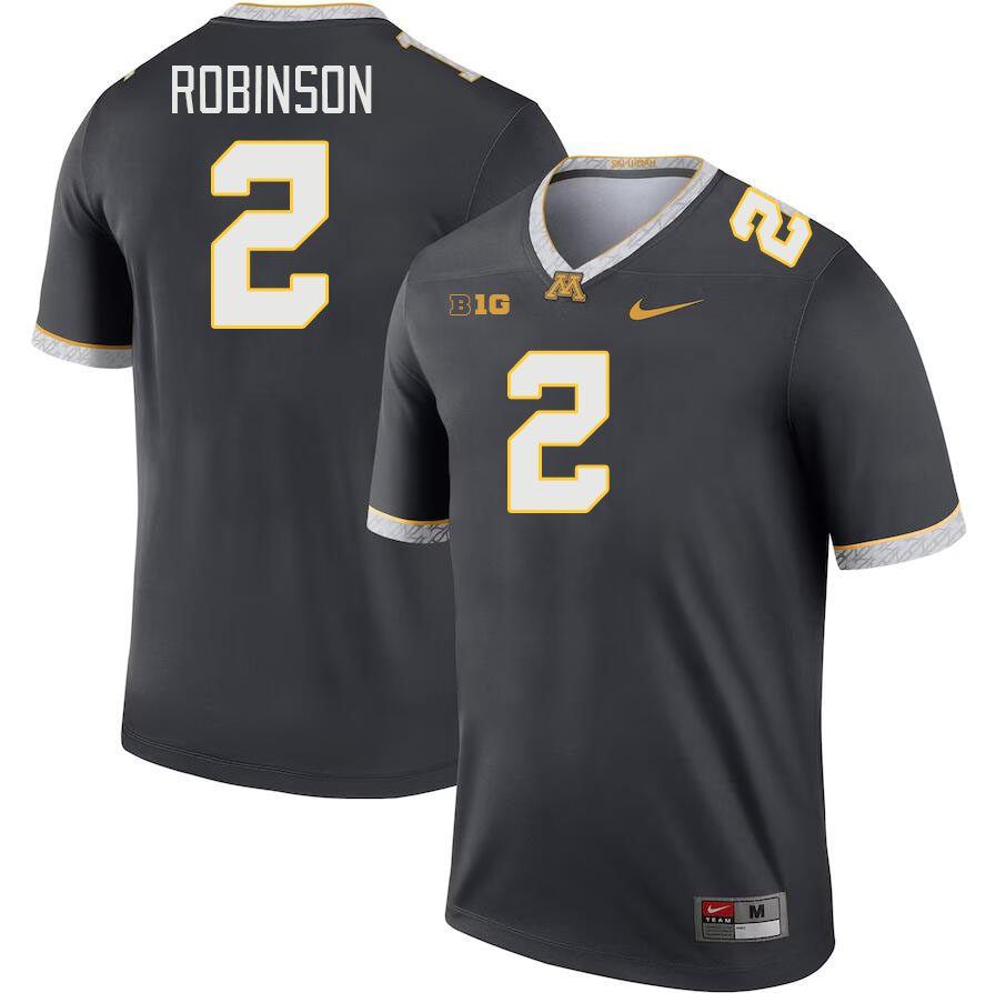 Men #2 Ethan Robinson Minnesota Golden Gophers College Football Jerseys Stitched-Charcoal